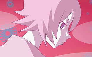 pink hair female anime character 3D wallpaper
