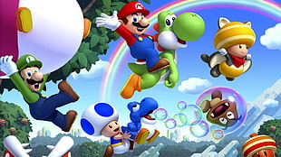 Super Mario poster HD wallpaper