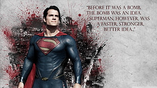 Superman digital wallpaper, quote, Superman Man of Steel, Henry Cavill, movies