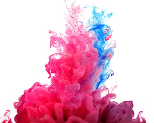 red and blue smoke
