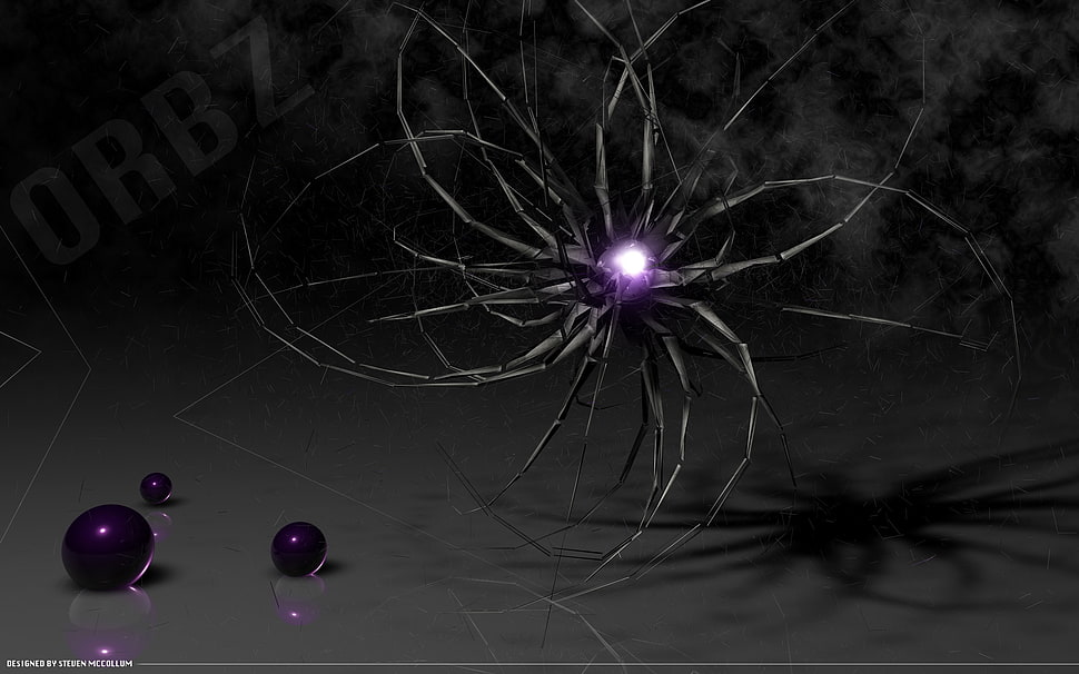 purple gemstones, CGI, purple HD wallpaper