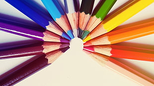 assorted-color coloring pencils, pencils, colorful HD wallpaper