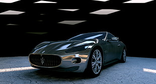 gray Maserati coupe HD wallpaper