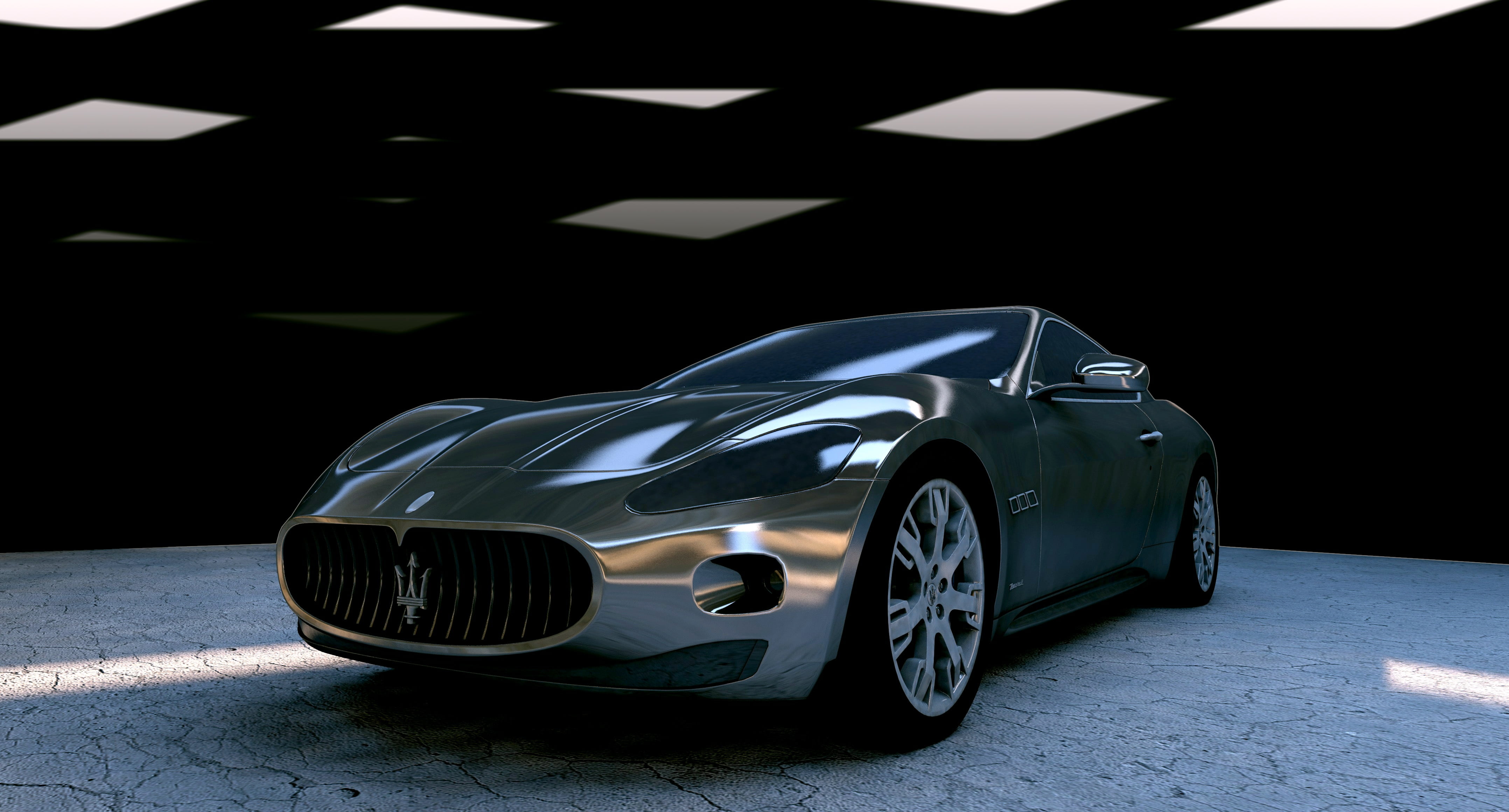 gray Maserati coupe