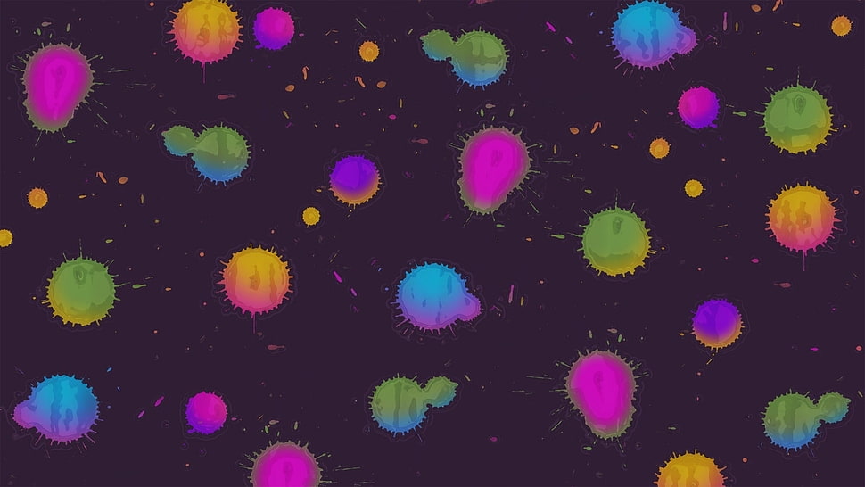 multicolored ink blots wallpaper HD wallpaper