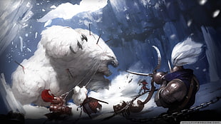 white monster video game screenshot, Vindictus, fantasy art, creature, artwork