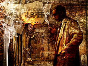 Hell Blader illustration, Constantine, Hellblazer, comic art HD wallpaper