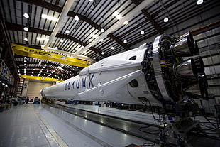white rocket, SpaceX, rocket, Falcon 9