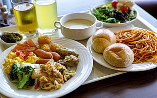 assorted food on ceramic plate