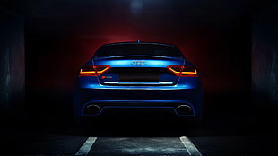 blue Audi car, Audi, car