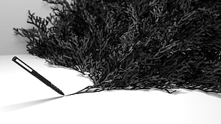 black pen, digital art, minimalism, simple, CGI
