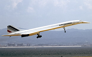 white Air France airplane, Concorde, aircraft, commercial