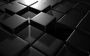 black and white wooden cabinet, pattern, cube