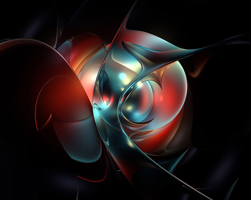 red and blue abstract digital wallpaper HD wallpaper