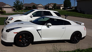 white Nissan GT-R coupe, Nissan GT-R, car