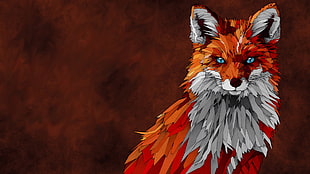 orange and gray fox illustration