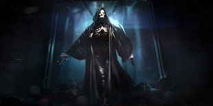 grim reaper poster, death, dark, fantasy art, skeleton HD wallpaper