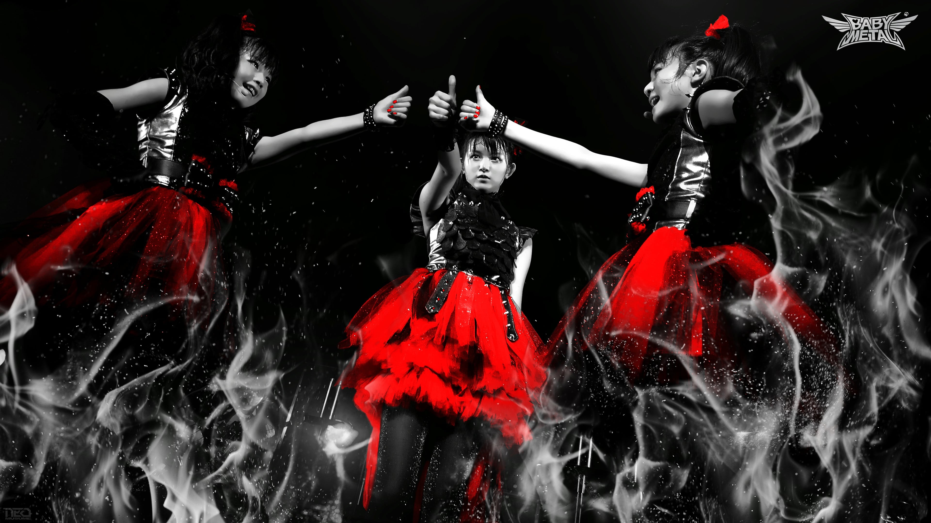 Black And Red Floral Print Dress Babymetal Selective Coloring Su Metal Yui Metal Hd Wallpaper Wallpaper Flare