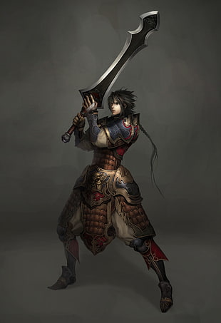 black haired male with sword illustration, Atlantica Online HD wallpaper