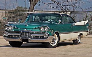 green and white Buick coupe