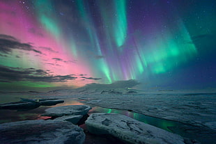 Aurora northern lights, iceland HD wallpaper