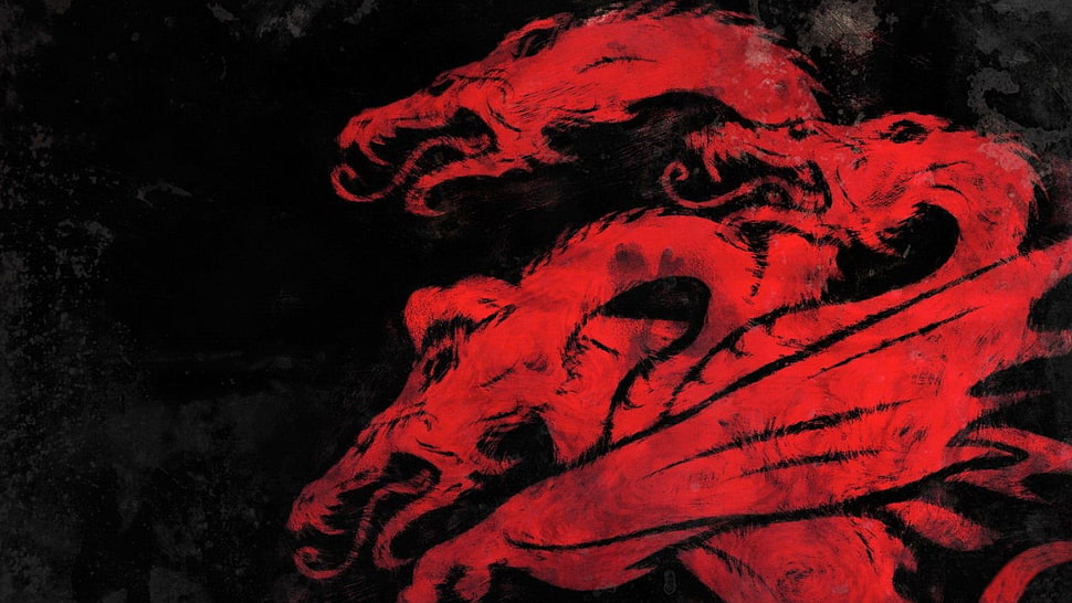 three headed dragon digital wallpaper, dragon, House Targaryen HD wallpaper