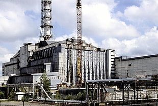 gray and brown concrete building, Chernobyl, nuclear