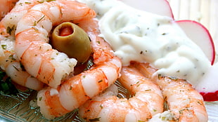 steamed shrimp with mayonnaise