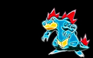 blue, red, and yellow Pokemon character vector art, Fractalius, Pokémon, video games