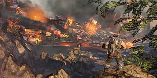 videogame application screenshot, Gears of War 3, Xbox 360, video games