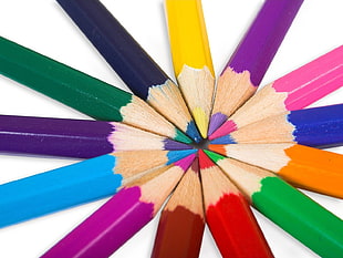 assorted color pencils