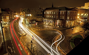 time lapse photography of buildings with lights turned on