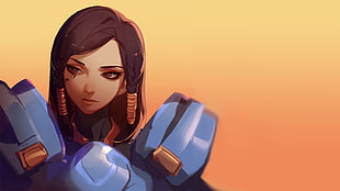 Overwatch character illustration, Overwatch, video game characters, Pharah (Overwatch) HD wallpaper