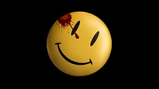 smiley with blood illustration, Watchmen, smiley, blood, movies