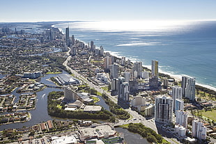 brown and black wooden table, Australia, Gold Coast, cityscape, Australian HD wallpaper