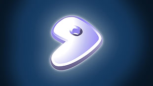 purple and white LED light logo, Linux, GNU, Gentoo