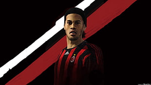 man in black and red Adidas jersey HD wallpaper