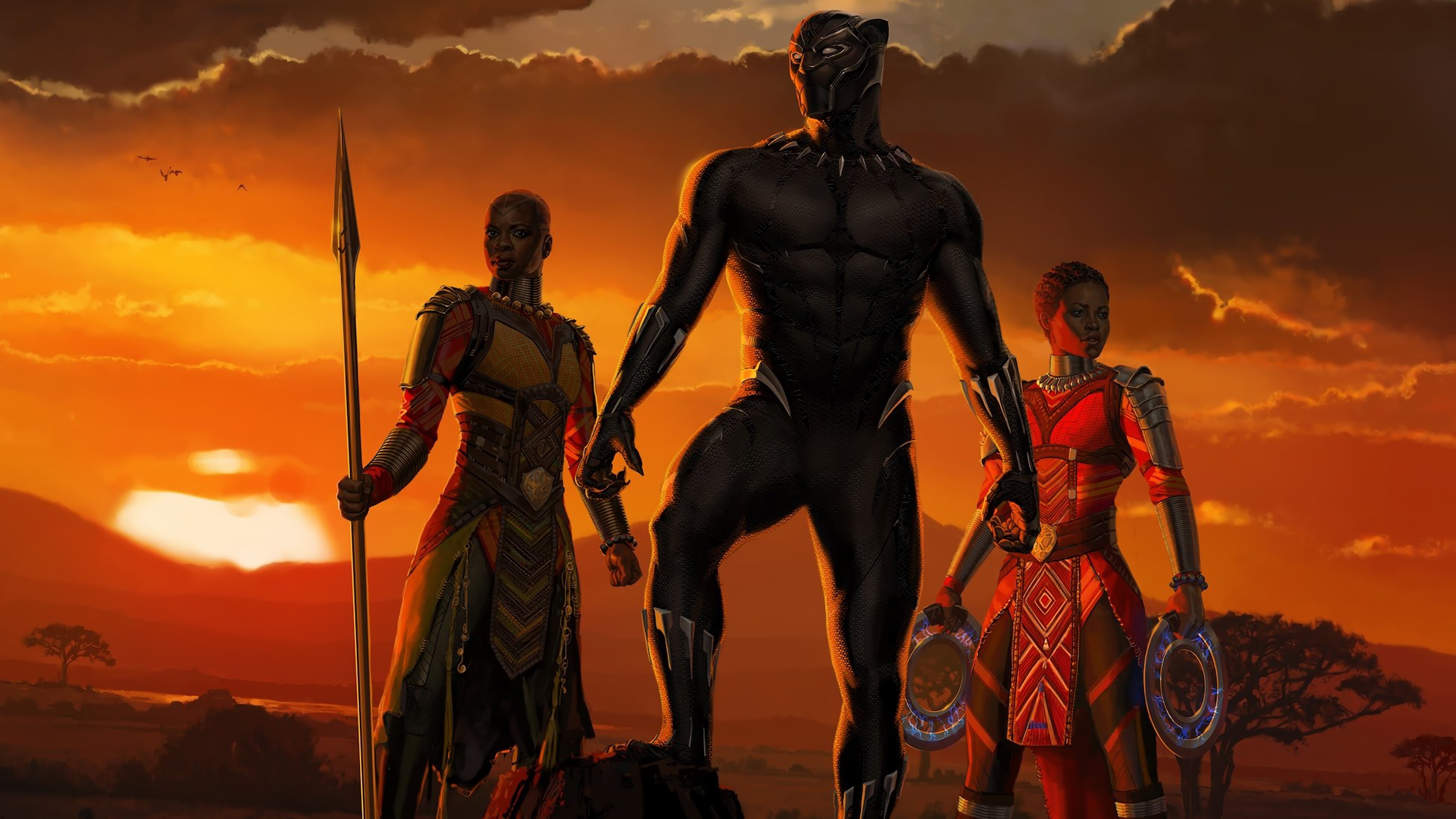 Anime Characters Illustration Black Panther King Of Wakanda Nakia Hd