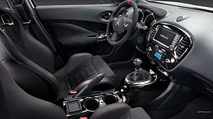 black and gray car interior, Nissan Juke, car, car interior, vehicle