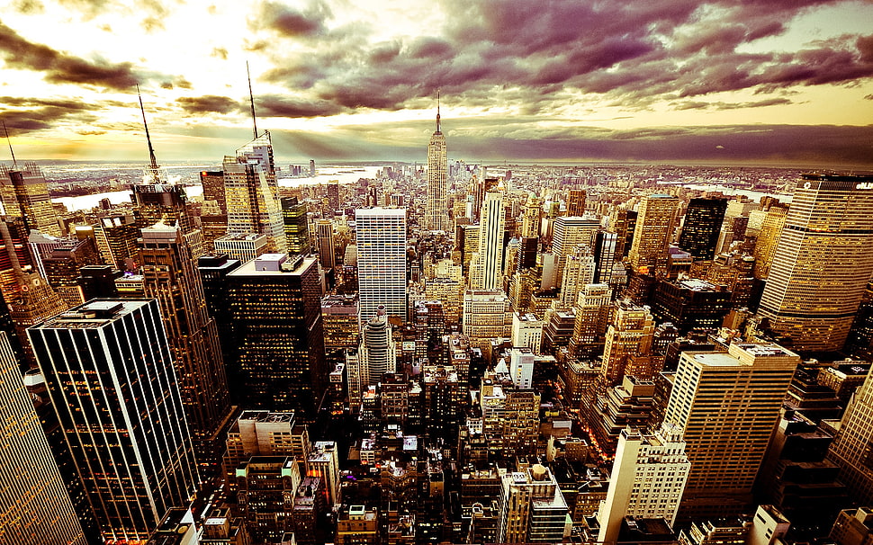 aerial photography of Empire State Building, New York HD wallpaper