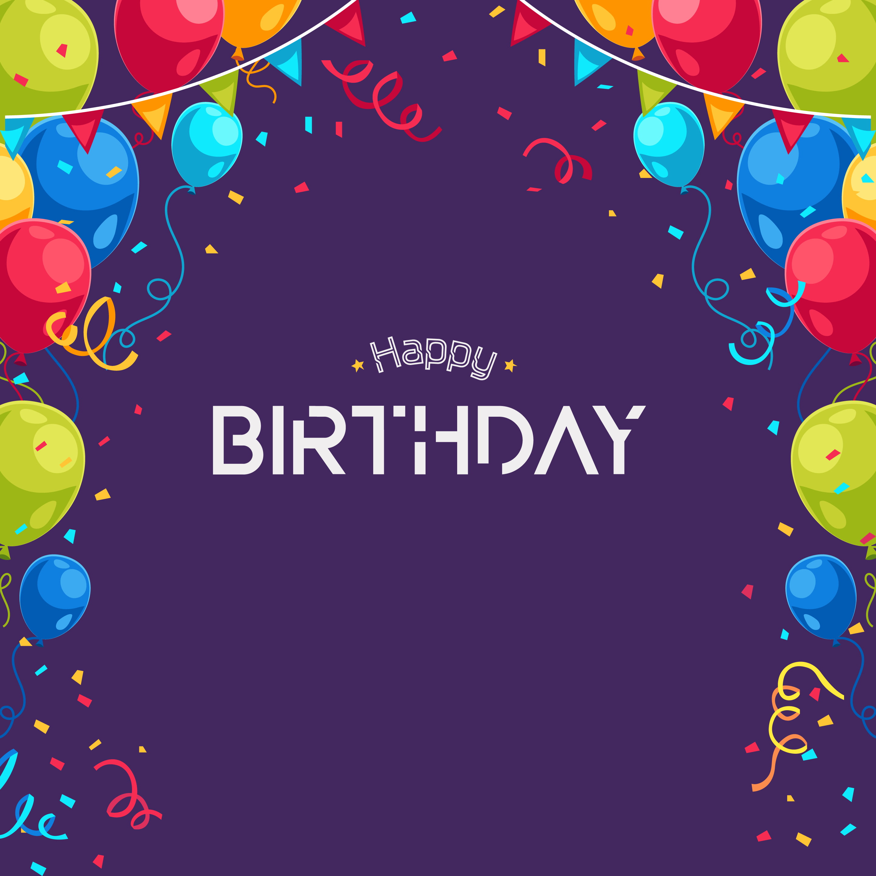 Happy Birthday signage with balloons and purple background HD wallpaper |  Wallpaper Flare