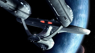 Star Trek Starship Enterprise digital wallpape, Star Trek, space, science fiction, USS Enterprise (spaceship)