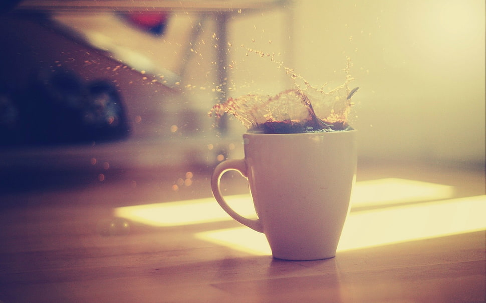 white ceramic mug, coffee, drink HD wallpaper
