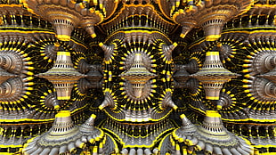 gray and yellow equipment HD wallpaper