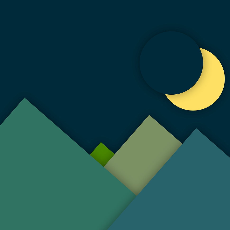 multicolored mountain under eclipse artwork, abstract, texture HD wallpaper