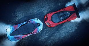 red and blue cars, The Crew, car, Pagani Huayra, Ferrari LaFerrari HD wallpaper