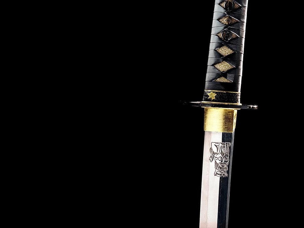 gray steel katana, katana, sword HD wallpaper