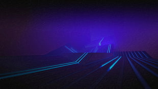 lights in line with purple background