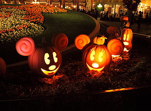 mickey mouse themed jack-o-lantern lamps