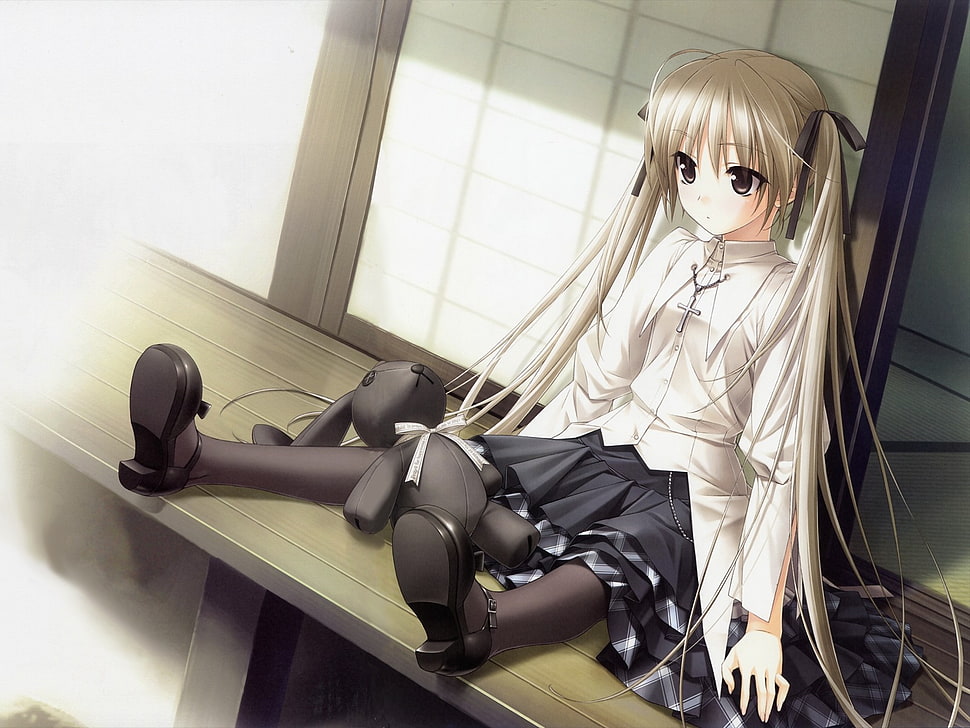 blond haired female anime character HD wallpaper